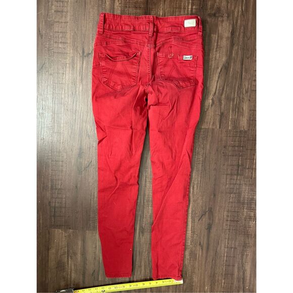 7 For All Mankind High-Rise Ankle Skinny Jeans in Bril Red, Sz 4, MSRP $179 - Picture 9 of 12